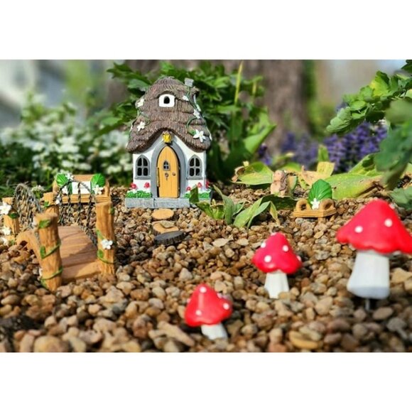 Fairy Garden Kit Glow In The Dark Fairy Garden Accessories Set, 7.1" Fairy House - Picture 1 of 2